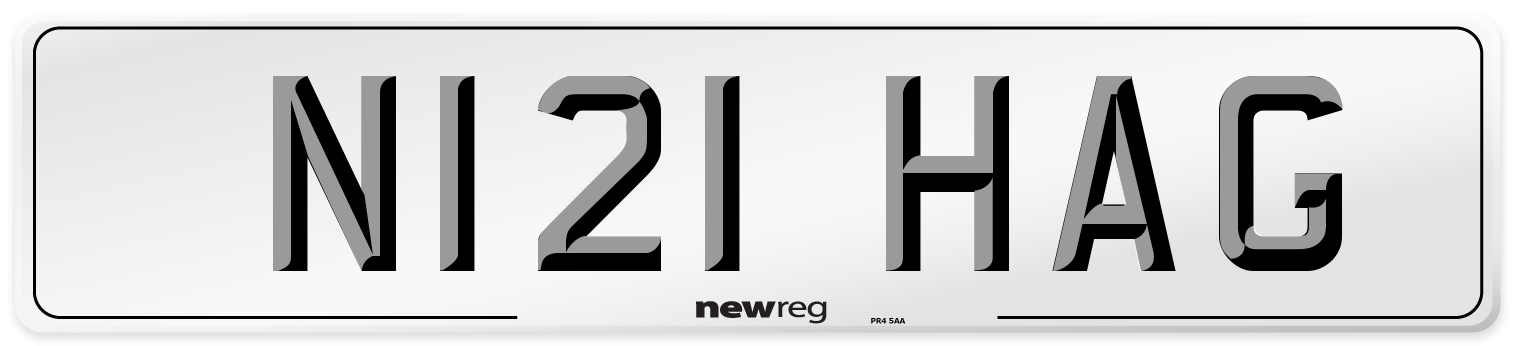 N121 HAG Number Plate from New Reg